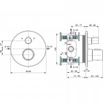 Ideal Standard Ceratherm 100 potinkinė termostatinė dušo sistema su 200mm lietaus galva 